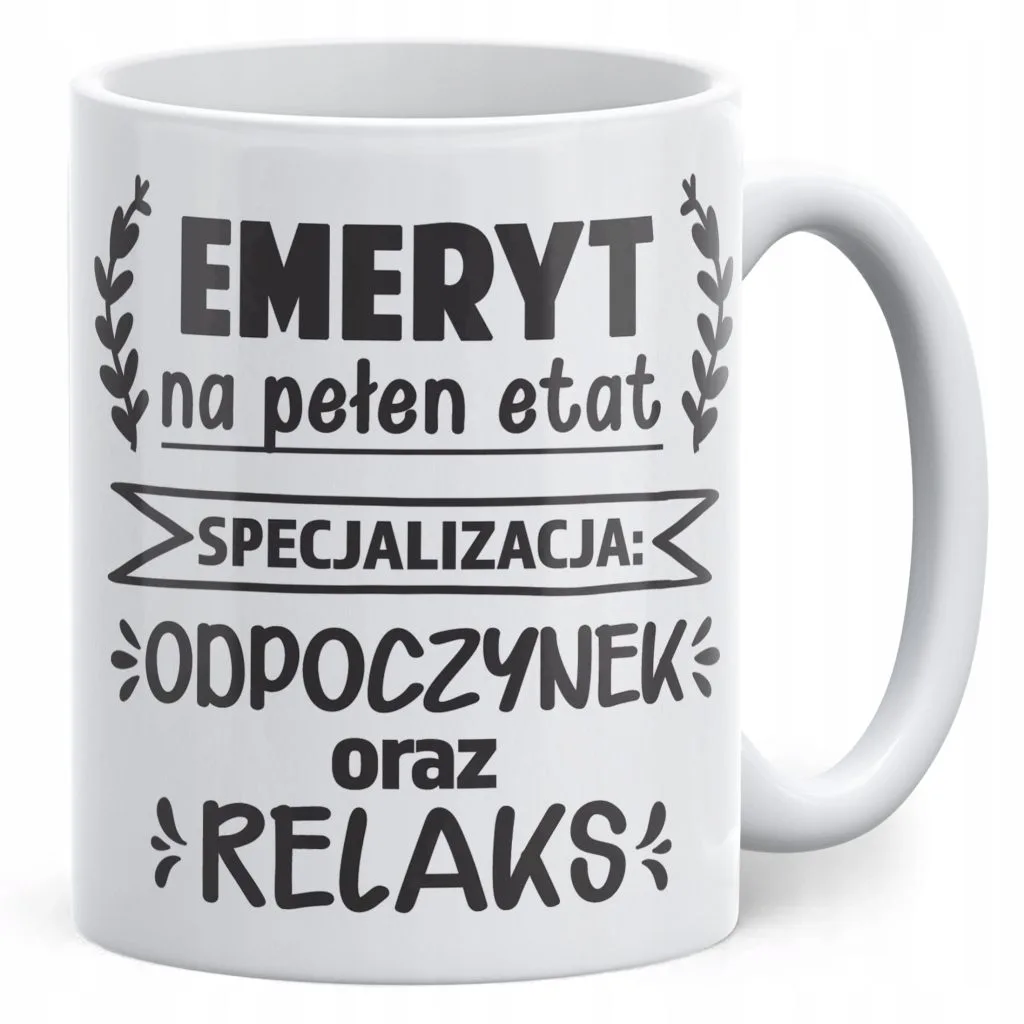Kubek ceramiczny z okazji Emerytury Dla Emeryta Prezent Upominek