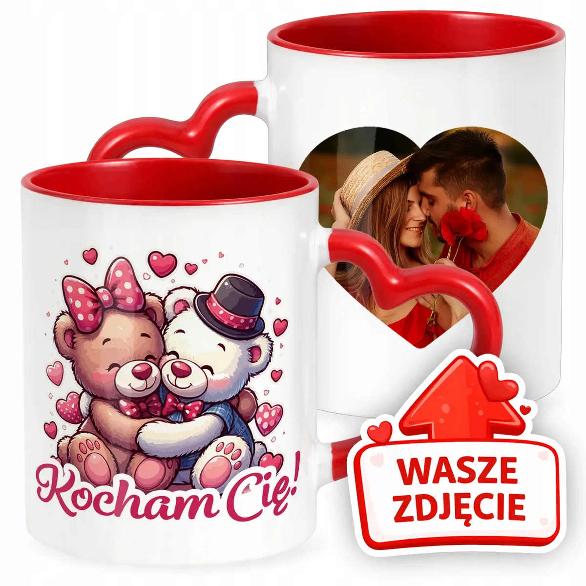 Kubek Walentynkowy Z Własnym Zdjęciem Serce Walentynki Prezent Upominek