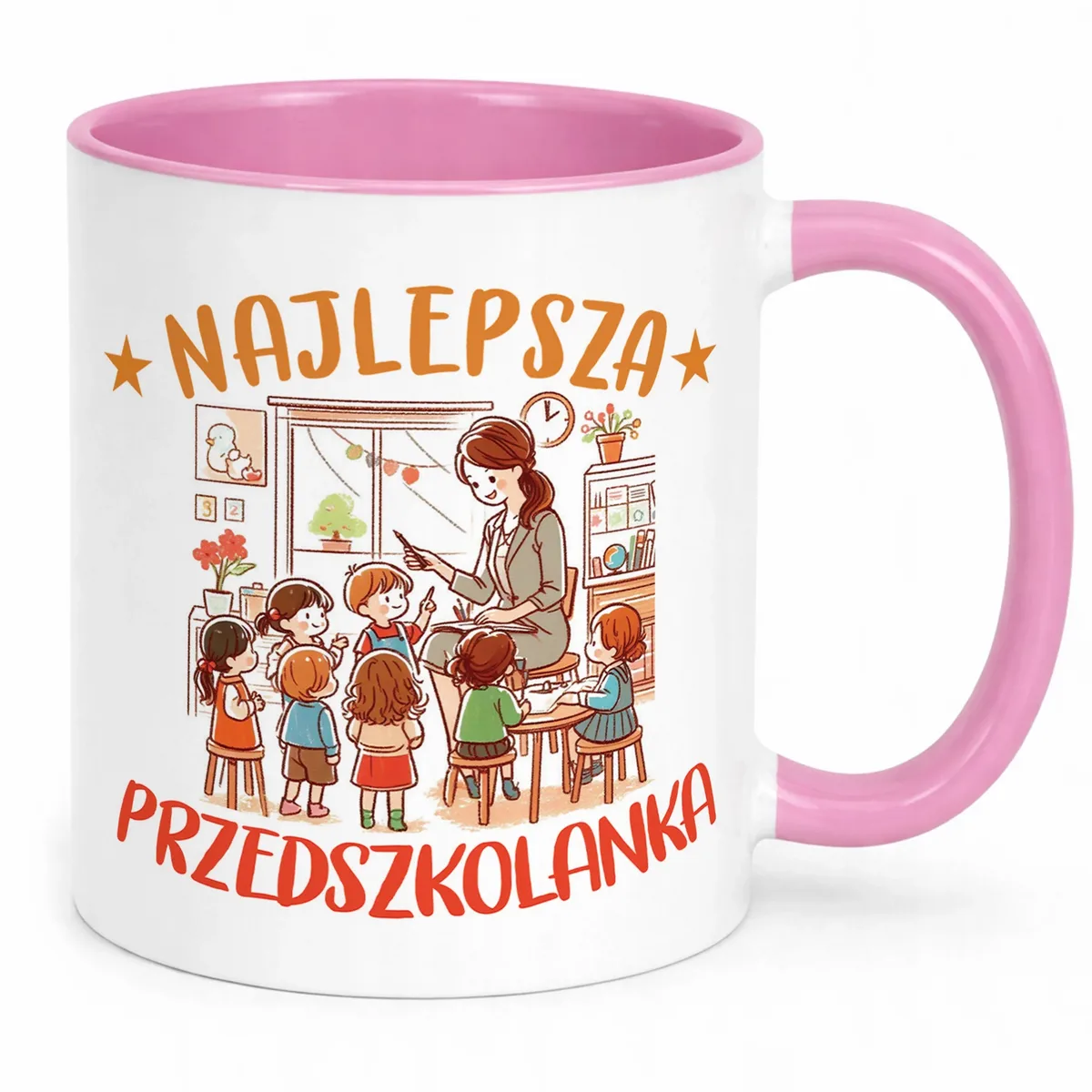 Kubek Różowy Najlepsza Przedszkolanka Dzień Nauczyciela Prezent