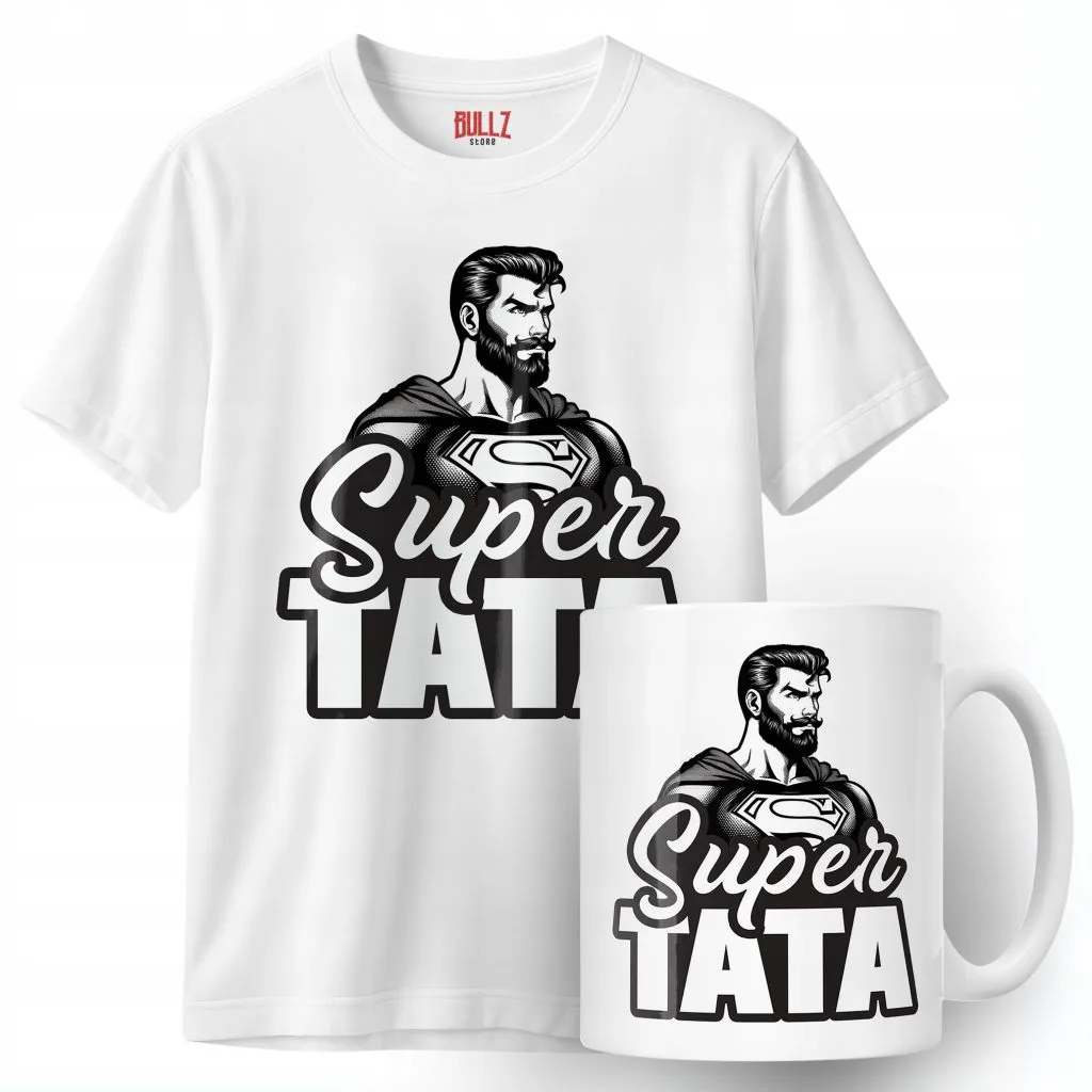 Zestaw Kubek + Koszulka Dzień Ojca Dla Taty Super Tata Prezent