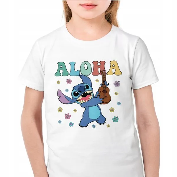 Koszulka biała dziecięca Stitch Lilo i Stich Dla Fanów