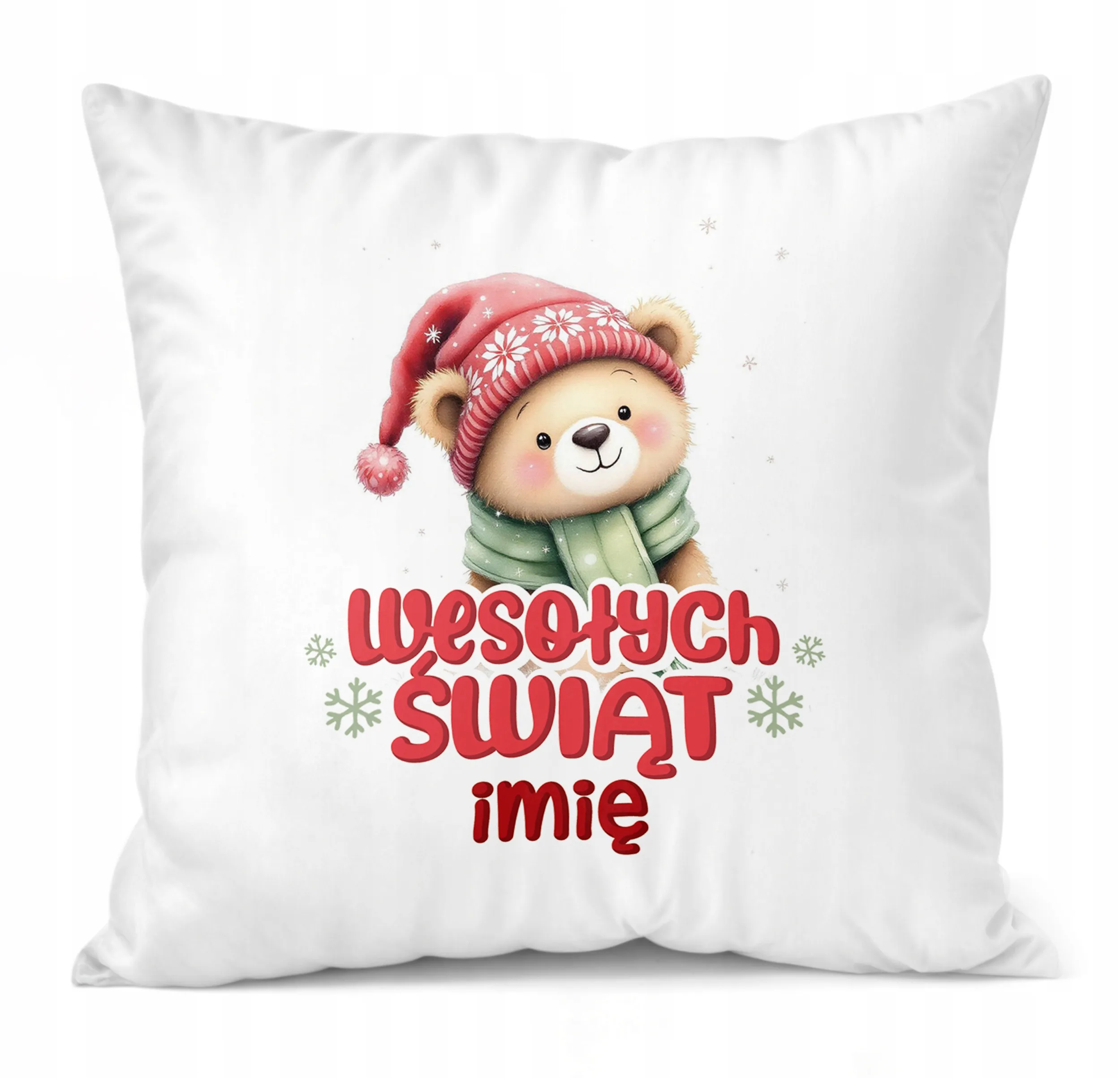Poduszka 38x38cm Personalizowana Świąteczna Wesołych Świąt Prezent