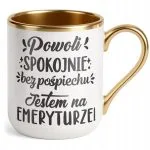 Kubek Premium Złoty Z okazji Emerytury Dla Emeryta Emerytki Prezent