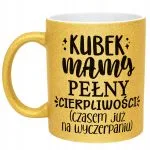 Złoty kubek brokatowy Dzień Matki Dla Mamy Kubek Pełny Cierpliwości