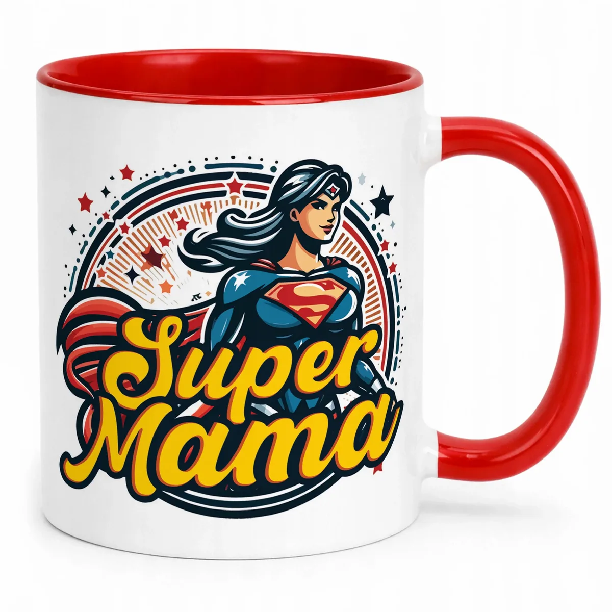 Kubek Czerwony Dzień Matki Dla Mamy Prezent Upominek Super Mama