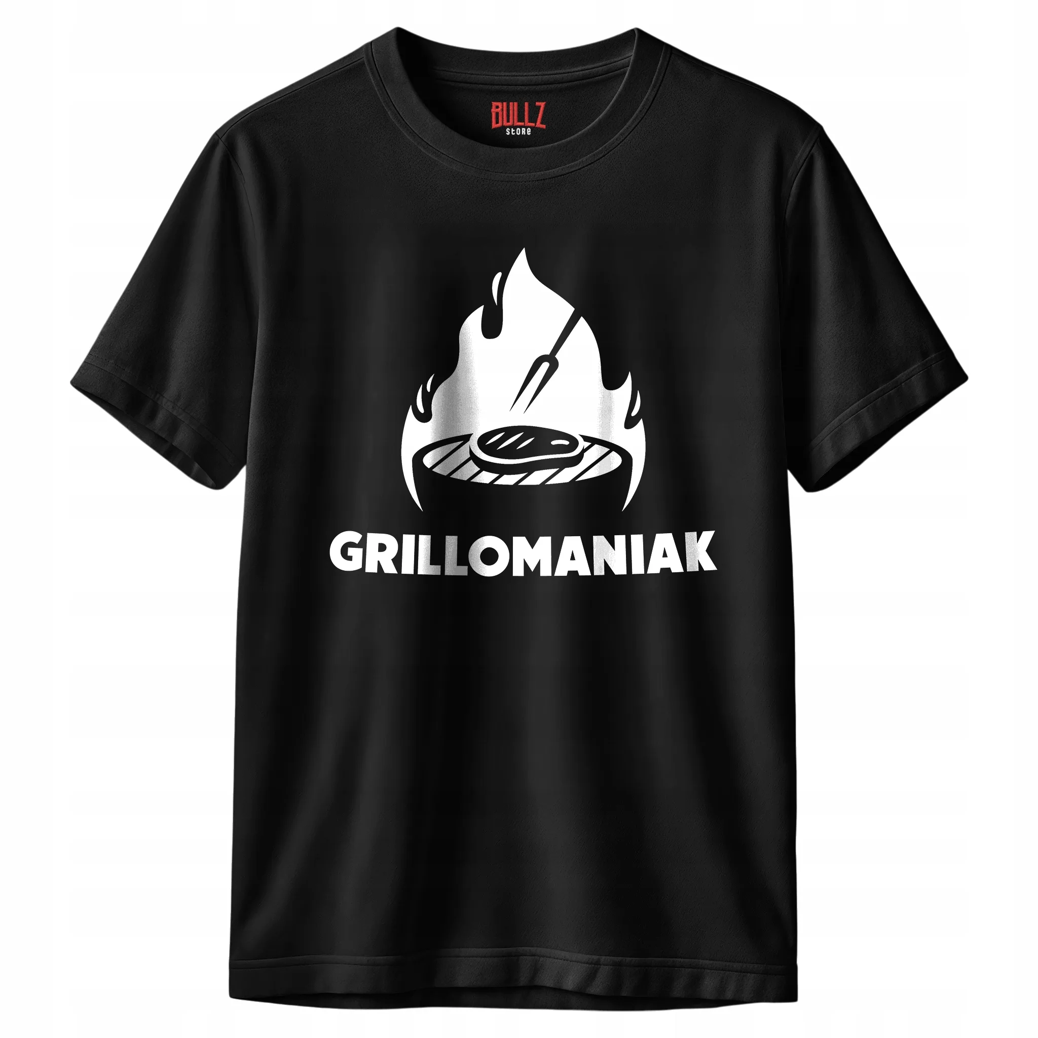 Koszulka czarna męska Grillomaniak Zabawny Prezent