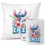 Zestaw Personalizowany Kubek + Poduszka 38×38 cm Dla Fanów Lilo i Sticz