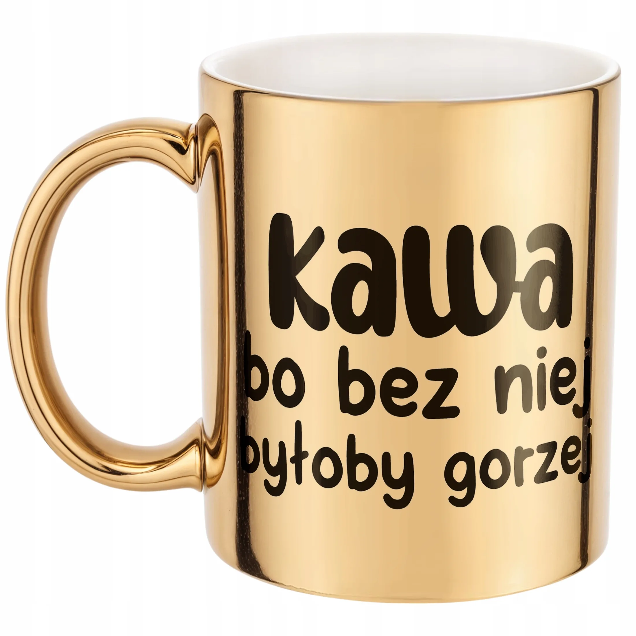 Złoty Kubek Kawa Bo Bez Niej Było By Gorzej Zabawny Prezent