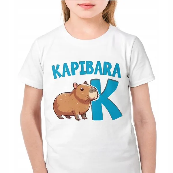 Koszulka biała dziecięca Kapibara Capybara Zwierzak