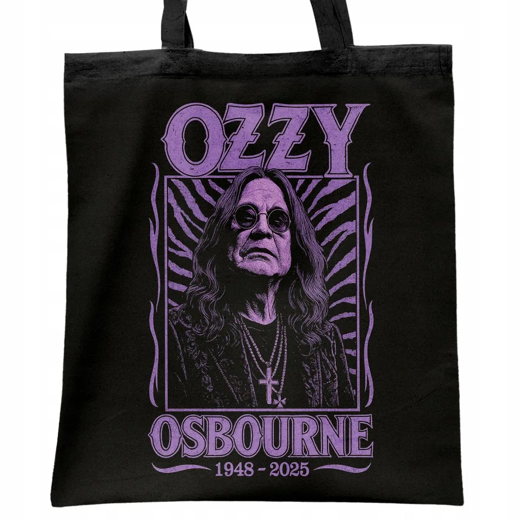 Torba bawełniana czarna na zakupy Ozzy Osbourne Black Sabbath