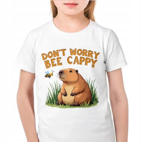 Koszulka biała dziecięca Kapibara Capybara Zwierzak