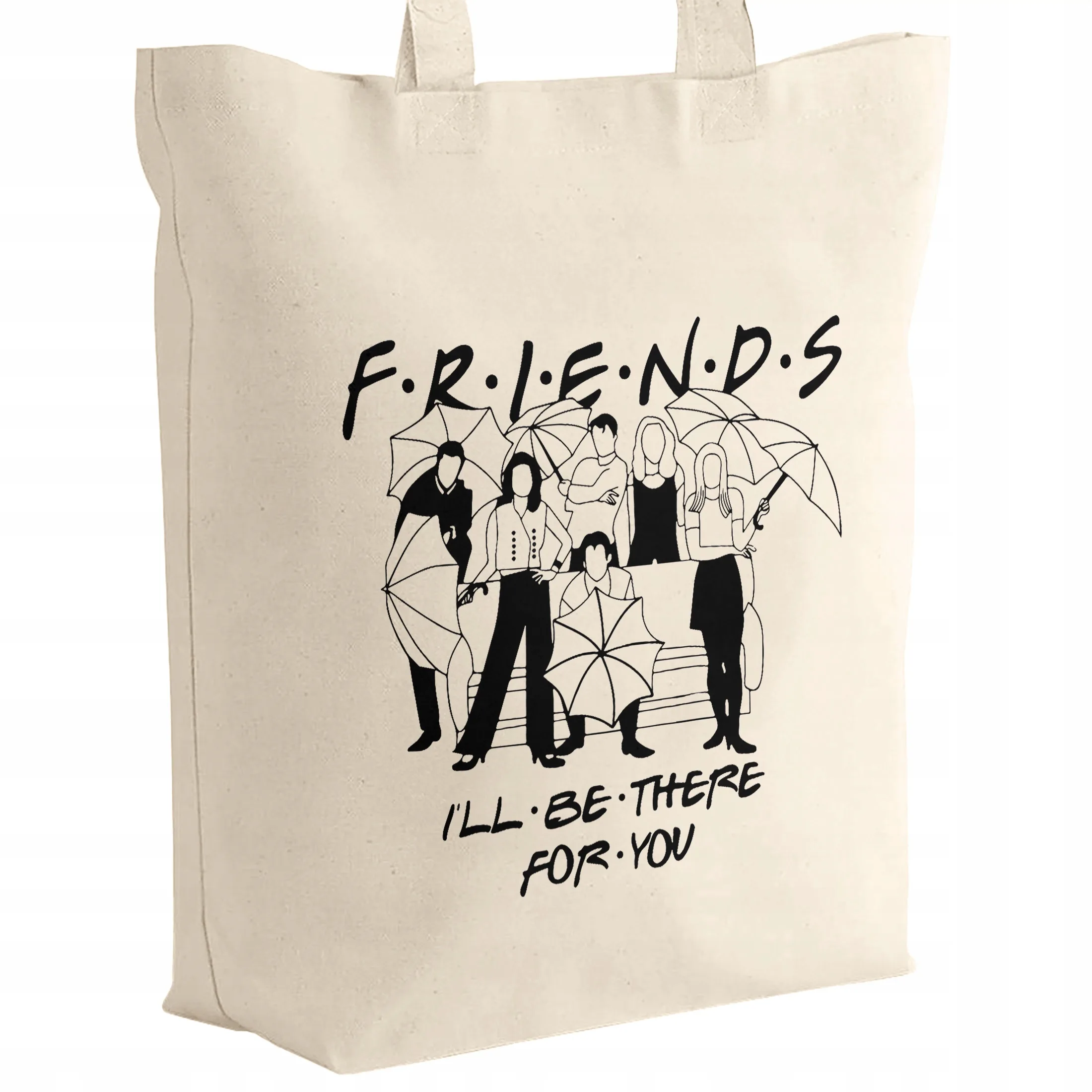 Torba bawełniana z dnem na zakupy 42x38x10 Friends Przyjaciele Dla Fanów