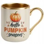 Kubek Premium Złoty Ecru Jesienny Jesień Hello Pumpkin Dynia Prezent