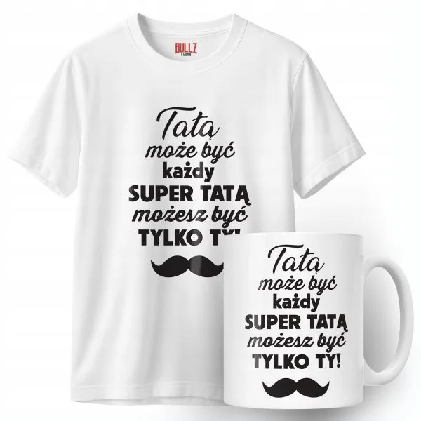 Zestaw Kubek + Koszulka Dzień Ojca Dla Taty Tatą Może Być Każdy