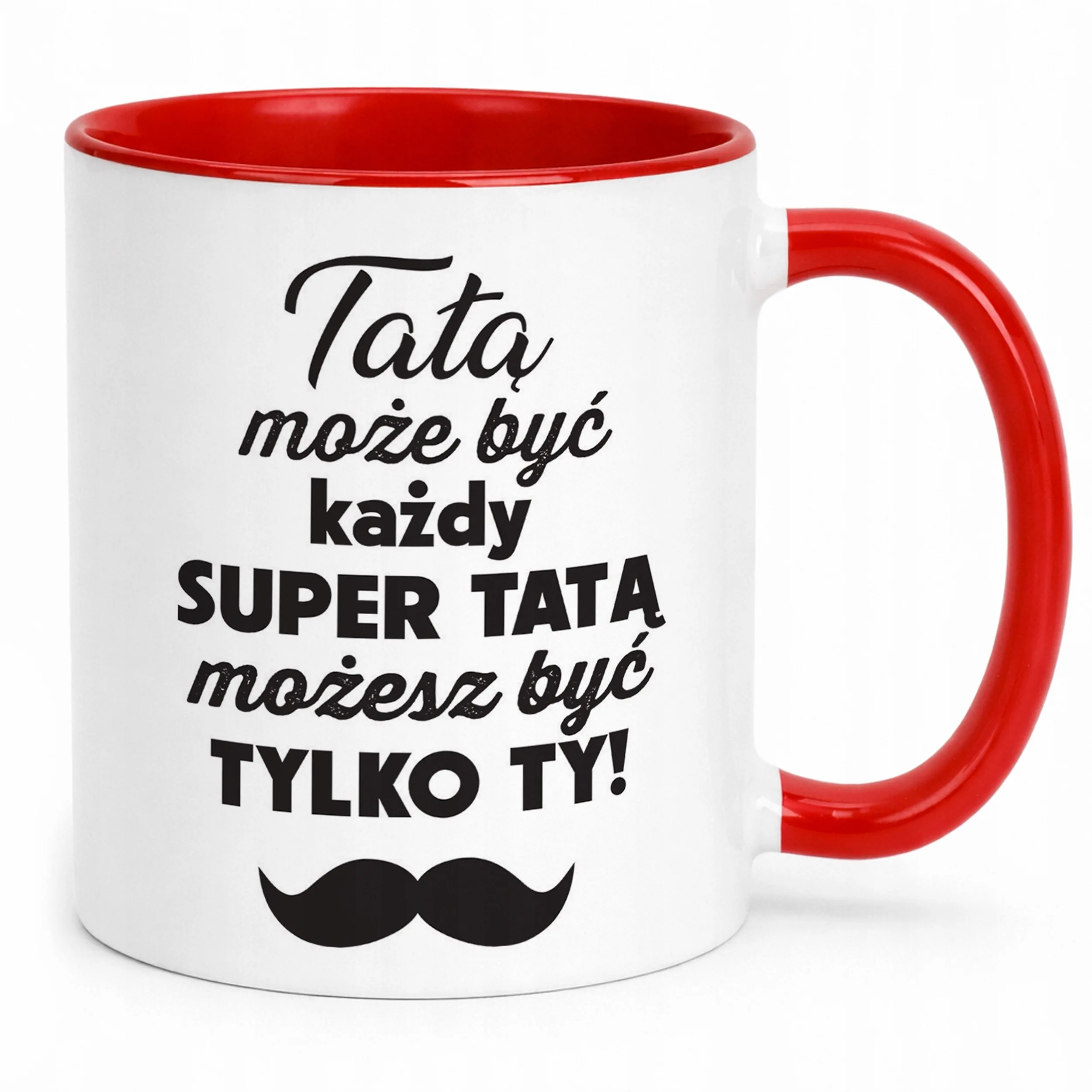Kubek Czerwony Dzień Ojca Dla Taty Tatą Może Być Każdy Prezent