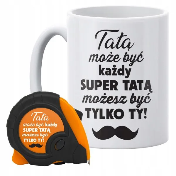 Zestaw kubek + miarka zwijana Na Dzień Ojca Prezent Tatą może być każdy