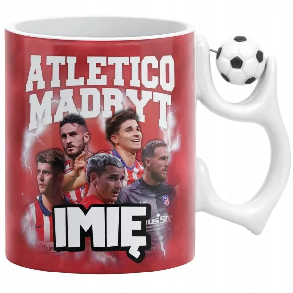 Kubek piłkarski personalizowany Atlético Madryt Griezmann Morata