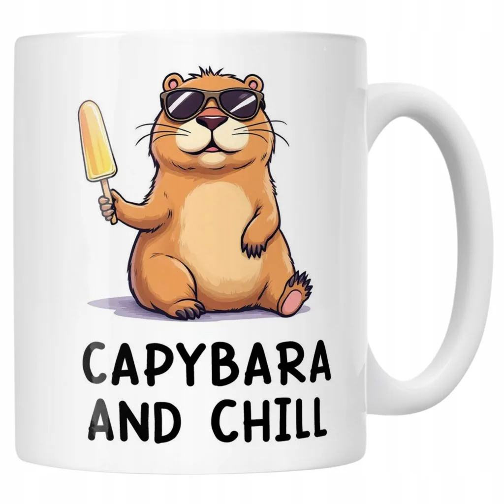Kubek ceramiczny Kapibara Capybara Zwierzak Słodki Dla Dzieci Prezent
