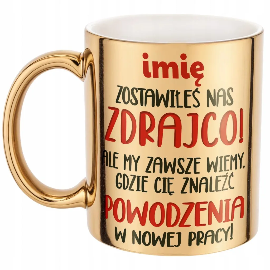 Złoty Kubek ceramiczny Personalizowany Odejście z Pracy Dla Kolegi
