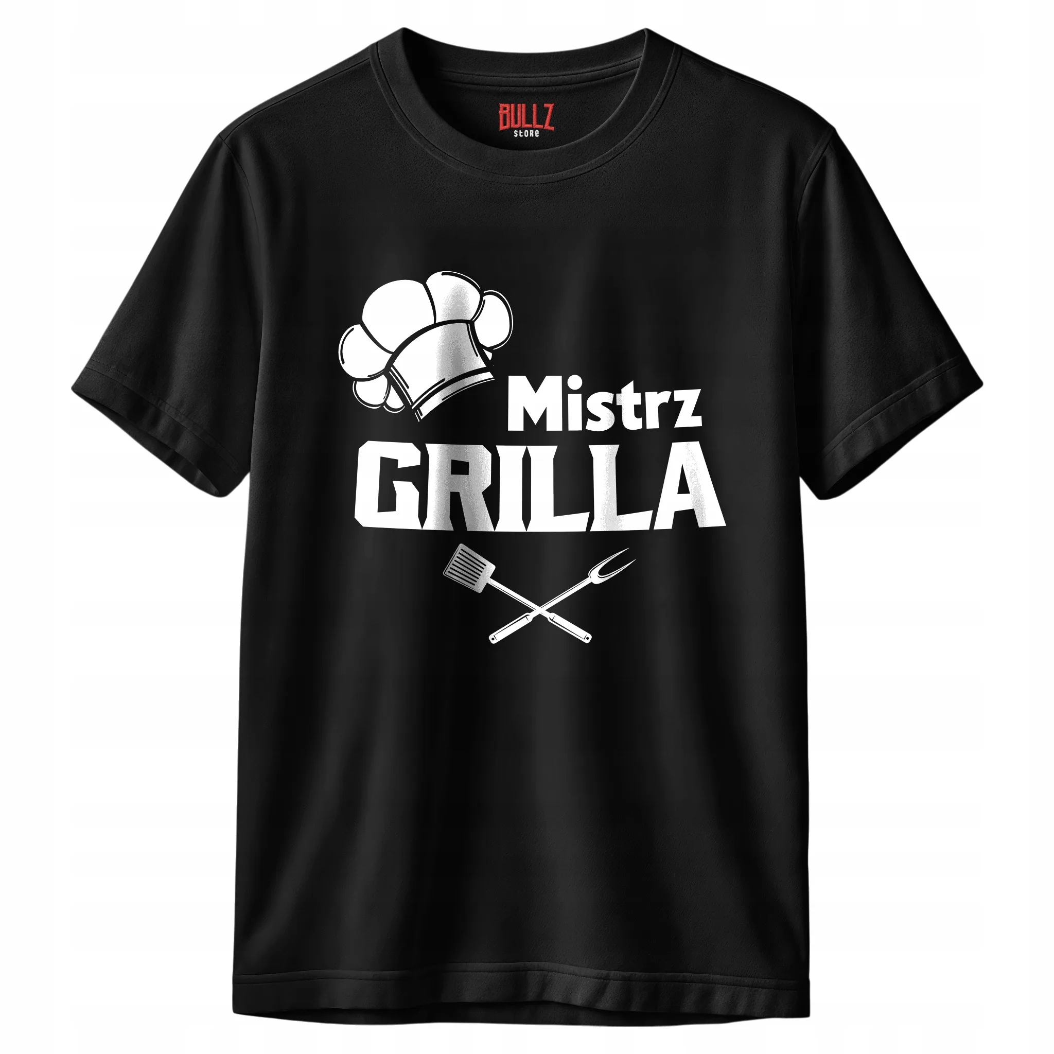 Koszulka czarna męska Mistrz Grilla Zabawny Prezent r. 3XL