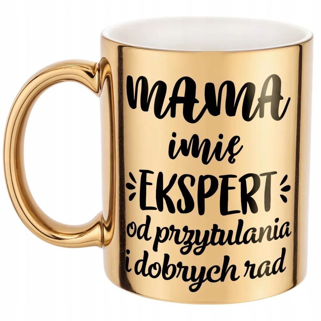 Złoty Kubek ceramiczny Personalizowany Dzień Matki Dla Mamy Prezent