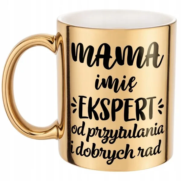 Złoty Kubek ceramiczny Personalizowany Dzień Matki Dla Mamy Prezent