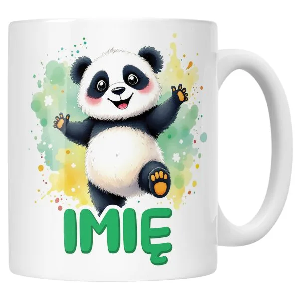 Kubek ceramiczny personalizowany Panda Zwierzak Słodki Dla Dzieci