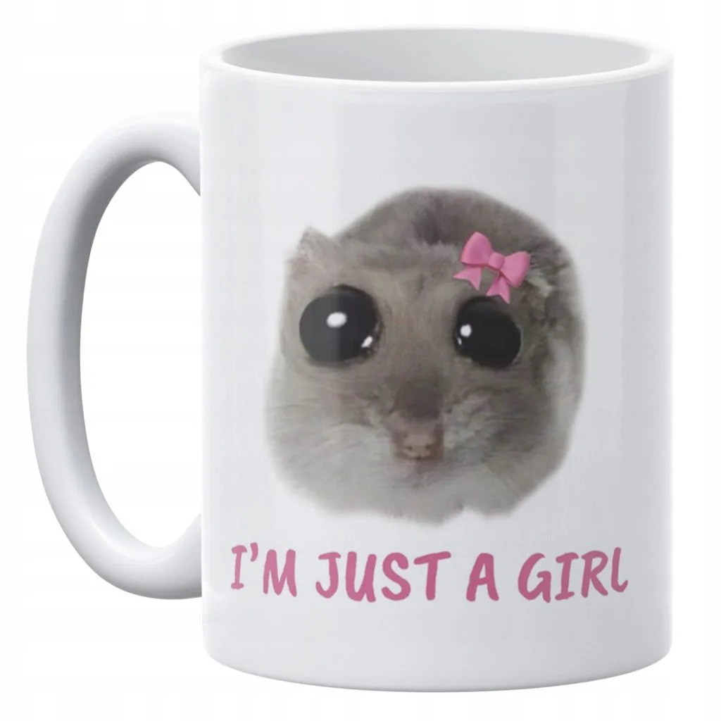 Kubek ceramiczny 330 ml Chomik I’m Just A Girl Viral Tiktok Memy Słodki