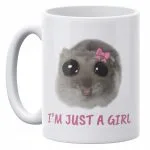 Kubek ceramiczny 330 ml Chomik I’m Just A Girl Viral Tiktok Memy Słodki