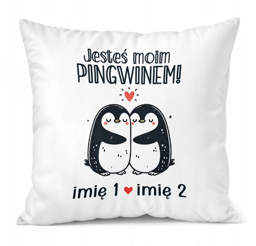 Poduszka 38x38cm Personalizowana Z okazji Walentynek Z imionami Prezent