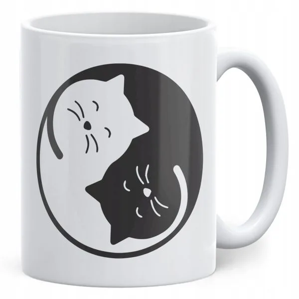 Kubek ceramiczny Koty Yin Yang Dla Kociary Prezent Upominek