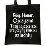 Torba bawełniana czarna na zakupy 1670 Bóg Honor Ojczyzna