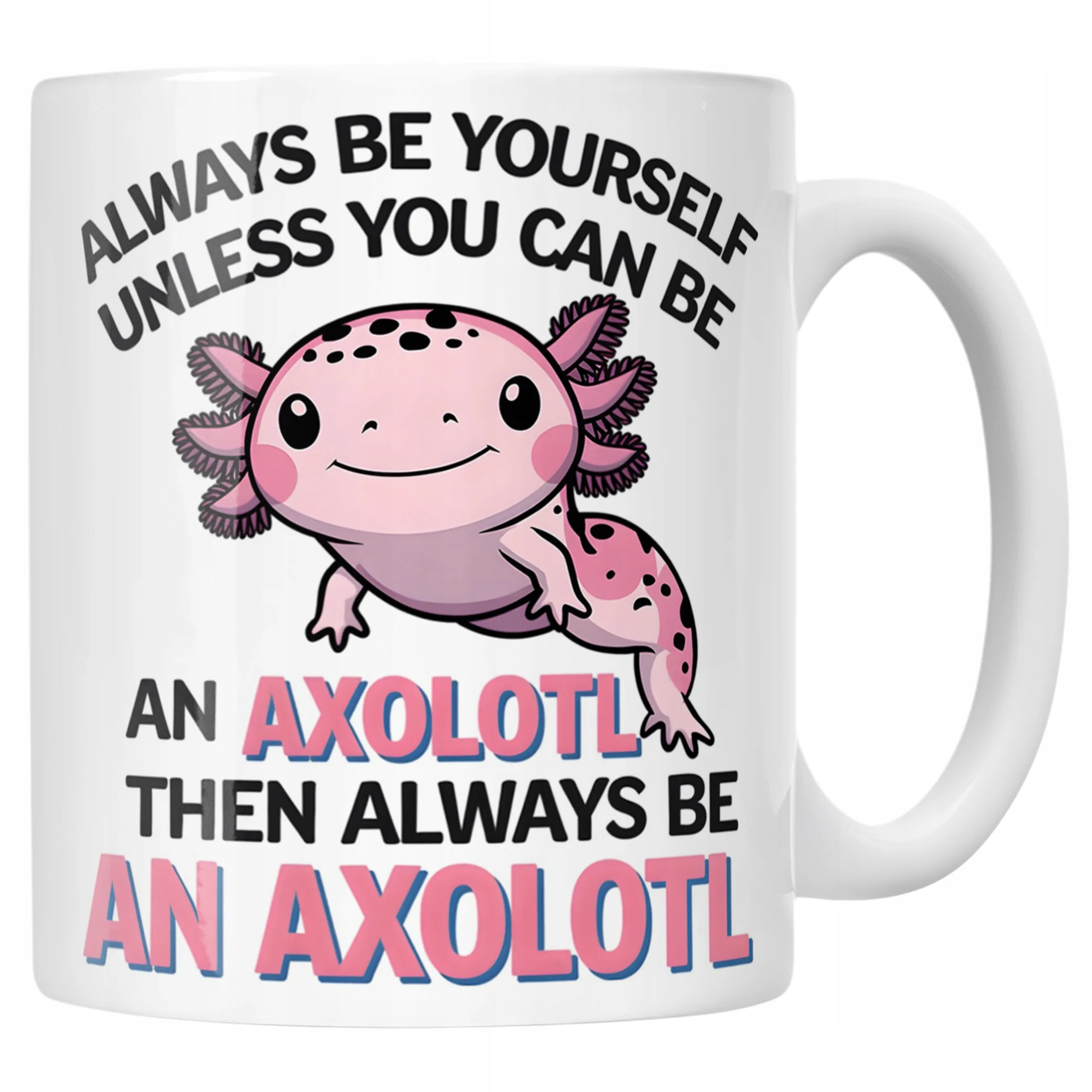 Kubek biały ceramiczny 330ml Aksolotl Axolotl Mine craft Różowy Zwierzak