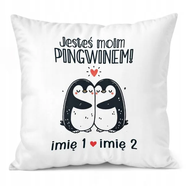 Poduszka 38x38cm Personalizowana na walentynki Z imionami Prezent
