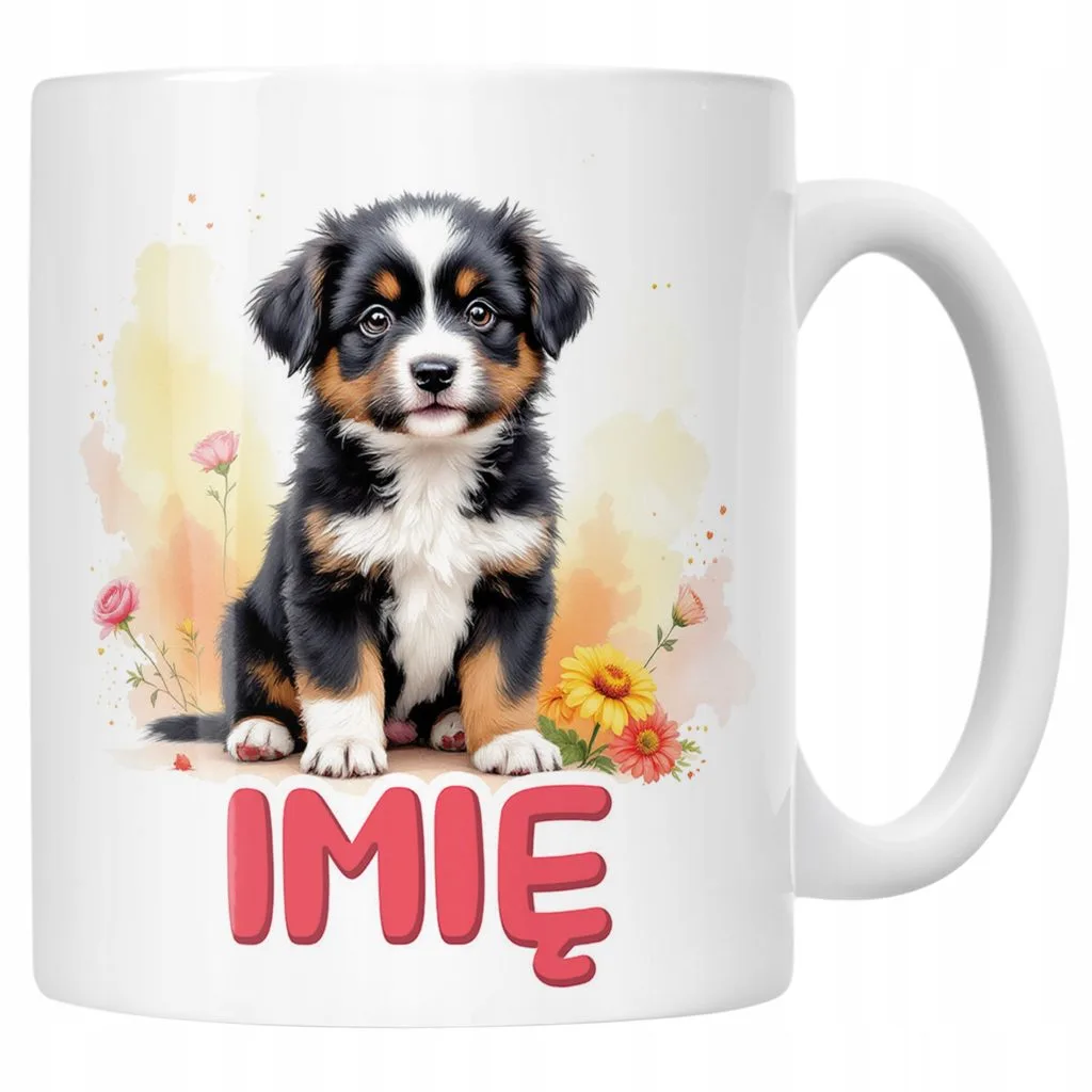 Kubek ceramiczny personalizowany Pies Piesek Zwierzak Słodki Dla Dzieci