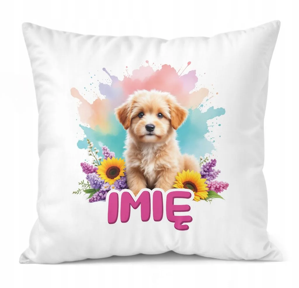 Poduszka 38x38cm Personalizowana Pies Piesek Zwierzak Słodki Dla Dzieci