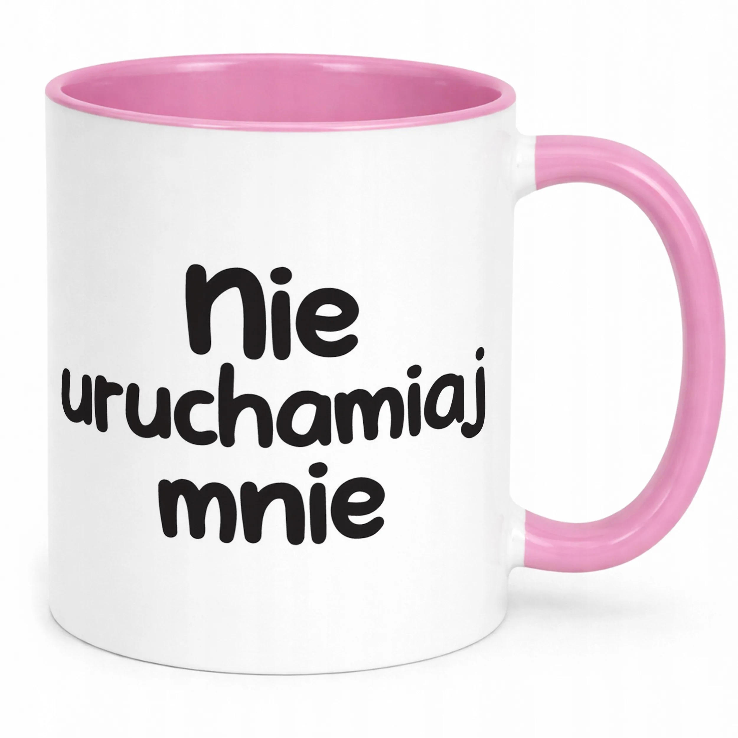 Kubek Różowy Nie Uruchamiaj Mnie Śmieszny Zabawny Prezent