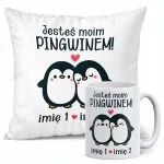 Zestaw Kubek + Poduszka 38×38 cm Walentynki Z imionami Dla Pary Prezent