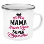 Emaliowany Kubek Garnuszek Dzień Matki Dla Mamy Prezent Super Mama