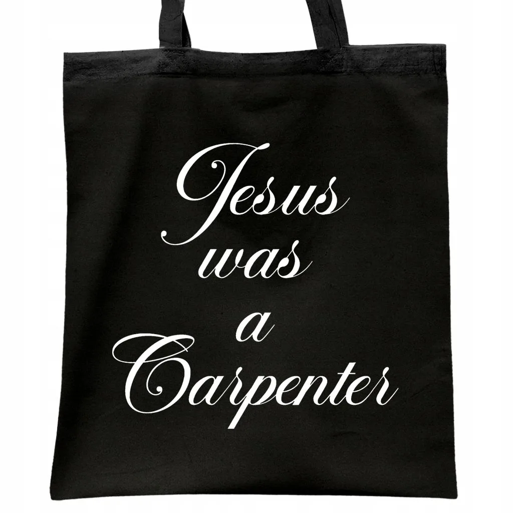 Torba bawełniana czarna na zakupy Sabrina Carpenter Jesus Was A Dla Fanów