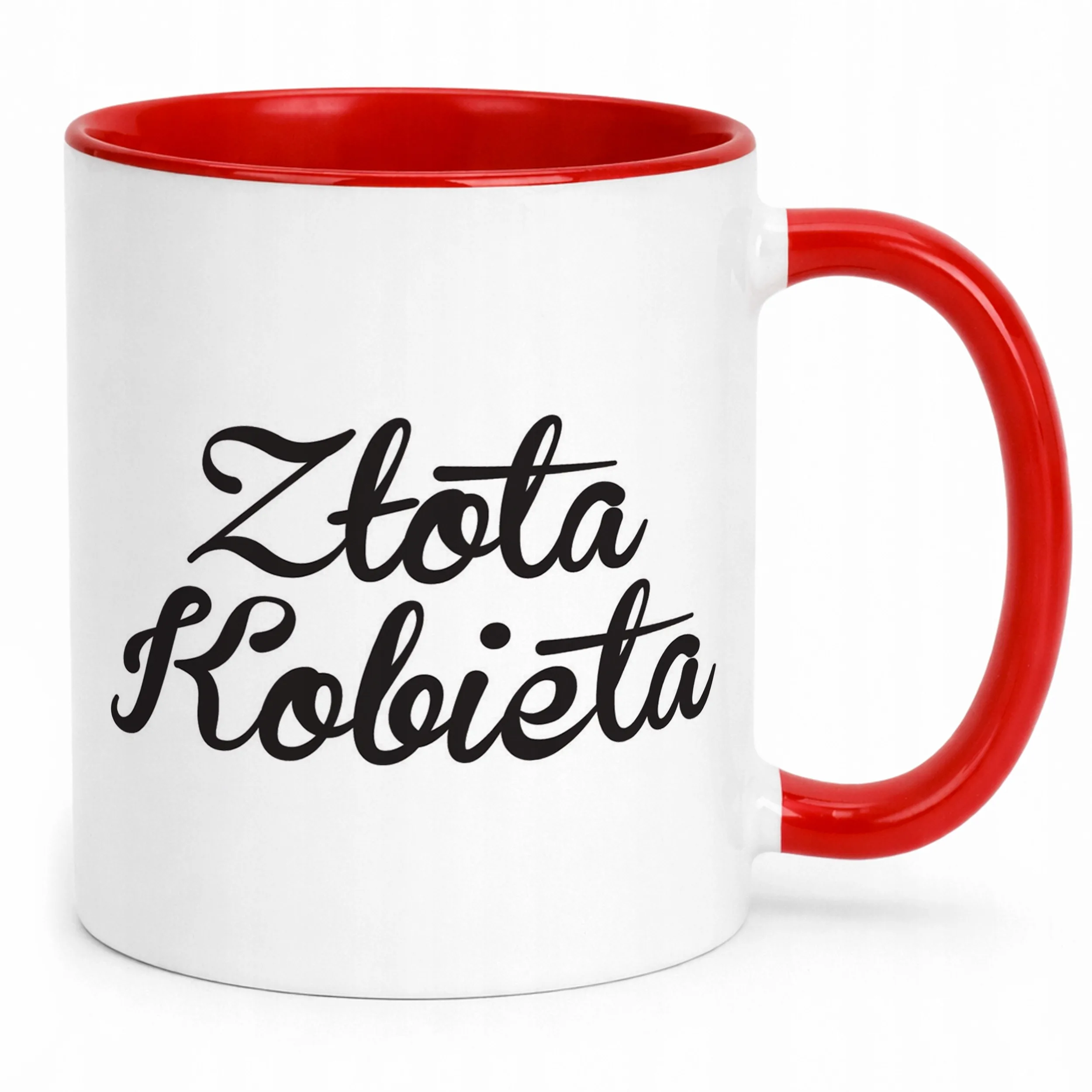 Kubek Czerwony Złota Kobieta Dla Kobiety Dzień Kobiet Prezent