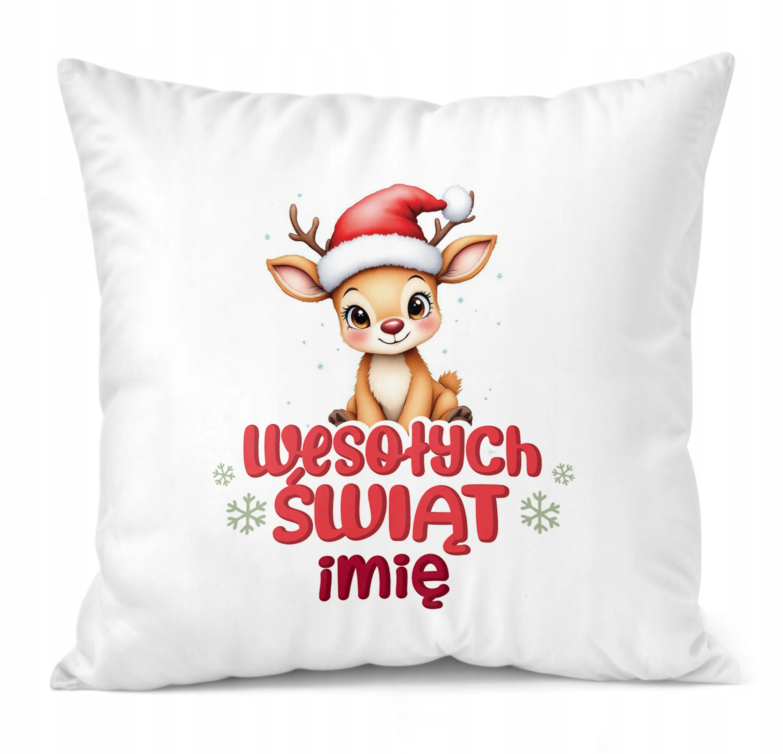 Poduszka 38x38cm Personalizowana Świąteczna Wesołych Świąt Prezent