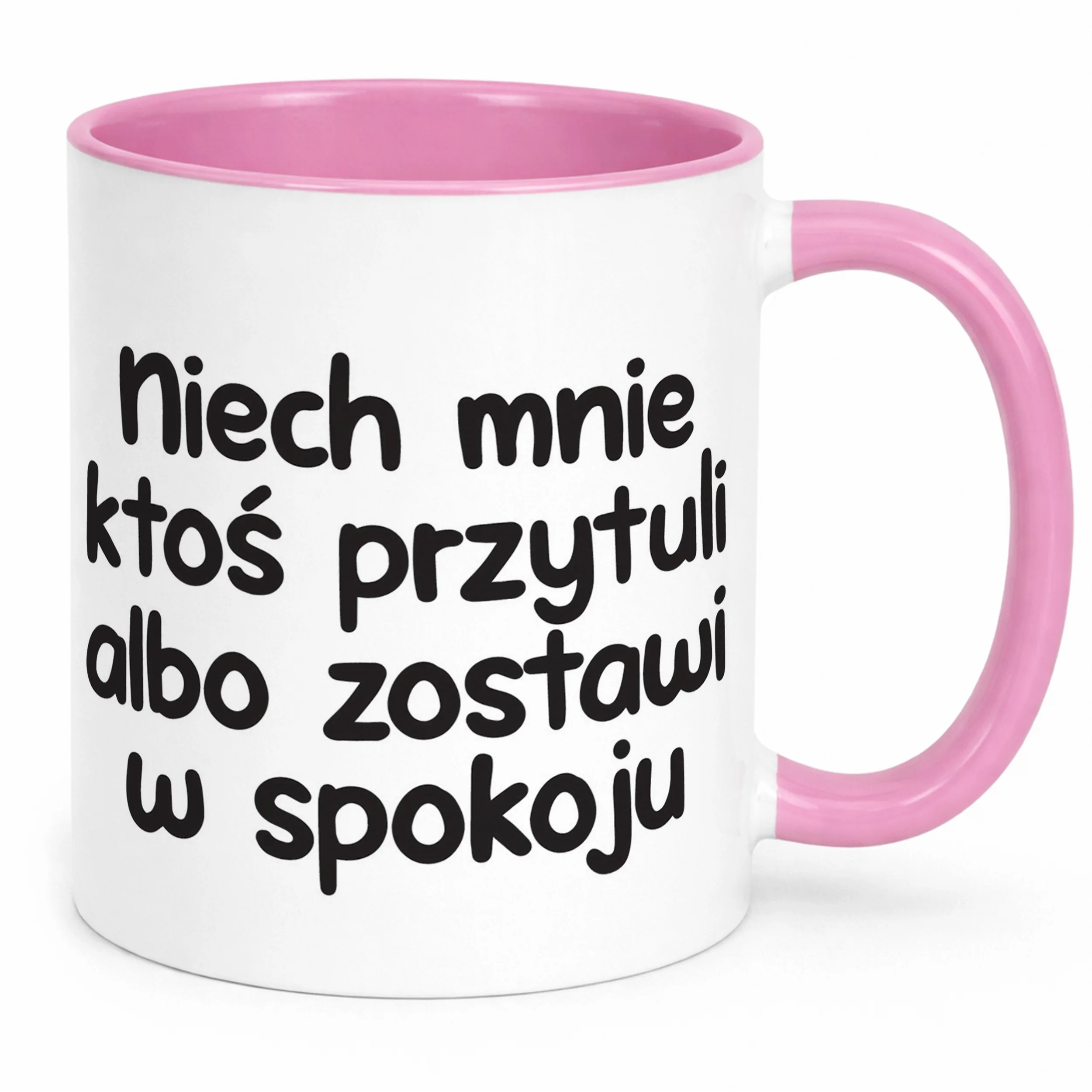 Kubek Różowy Niech Mnie Ktoś Przytuli Śmieszny Zabawny Prezent