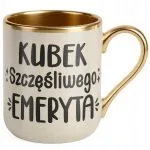 Kubek Premium Złoty Ecru Z okazji Emerytury Dla Emeryta Prezent
