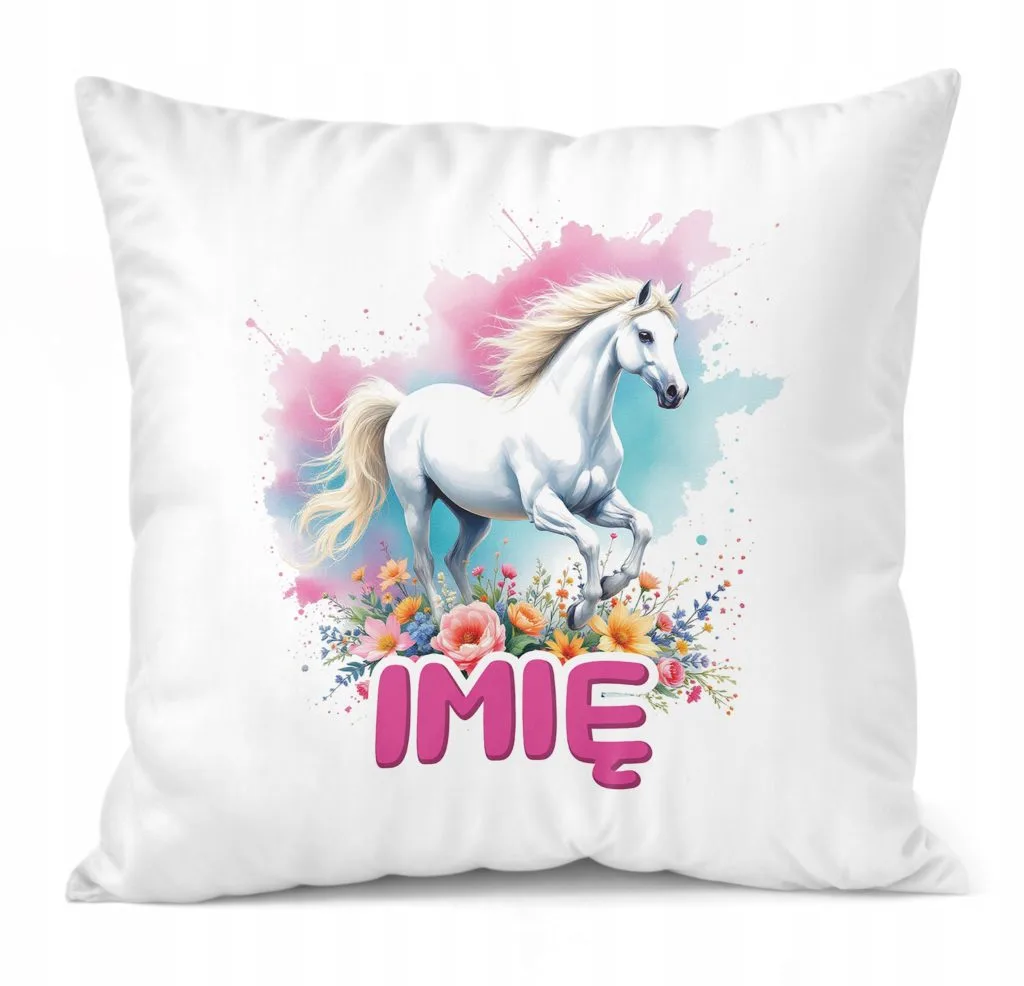 Poduszka 38x38cm Personalizowana Z Koniem Koń Słodki Dla Dzieci