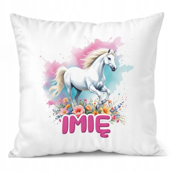 Poduszka 38x38cm Personalizowana Z Koniem Koń Słodki Dla Dzieci