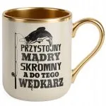 Kubek Premium Złoty Ecru Dla Wędkarza Wędkowanie Ryby Zabawny Prezent