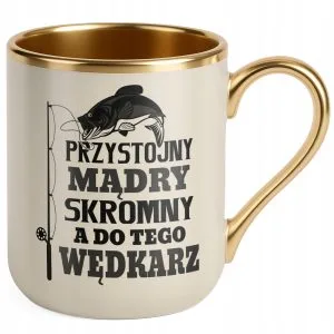 Kubki premium ecru ze złotym rantem