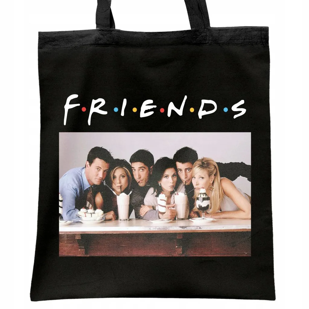 Torba bawełniana czarna na zakupy Friends Dla Fanów Serialu