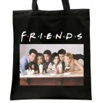 Torba bawełniana czarna na zakupy Friends Dla Fanów Serialu